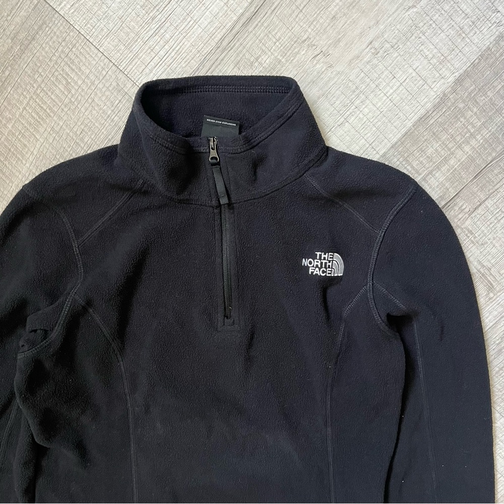 THE NORTH FACE Fleece Quarter Zip Jacket Sweater Size XS Black - Picture 4 of 10